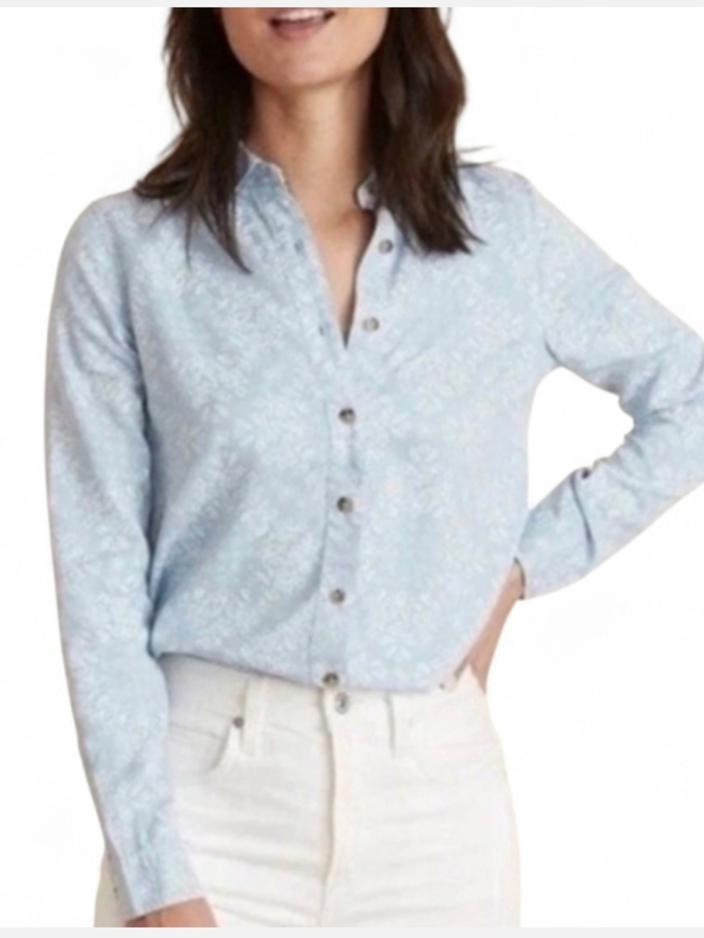 Marine Layer Pale Blue Floral Button-Down Shirt